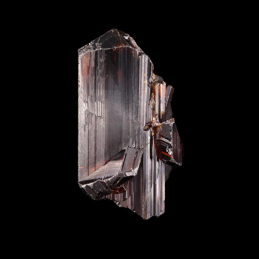 Rutile
(superb GEMMY{!} reticulated "floater" twinned crystal group)