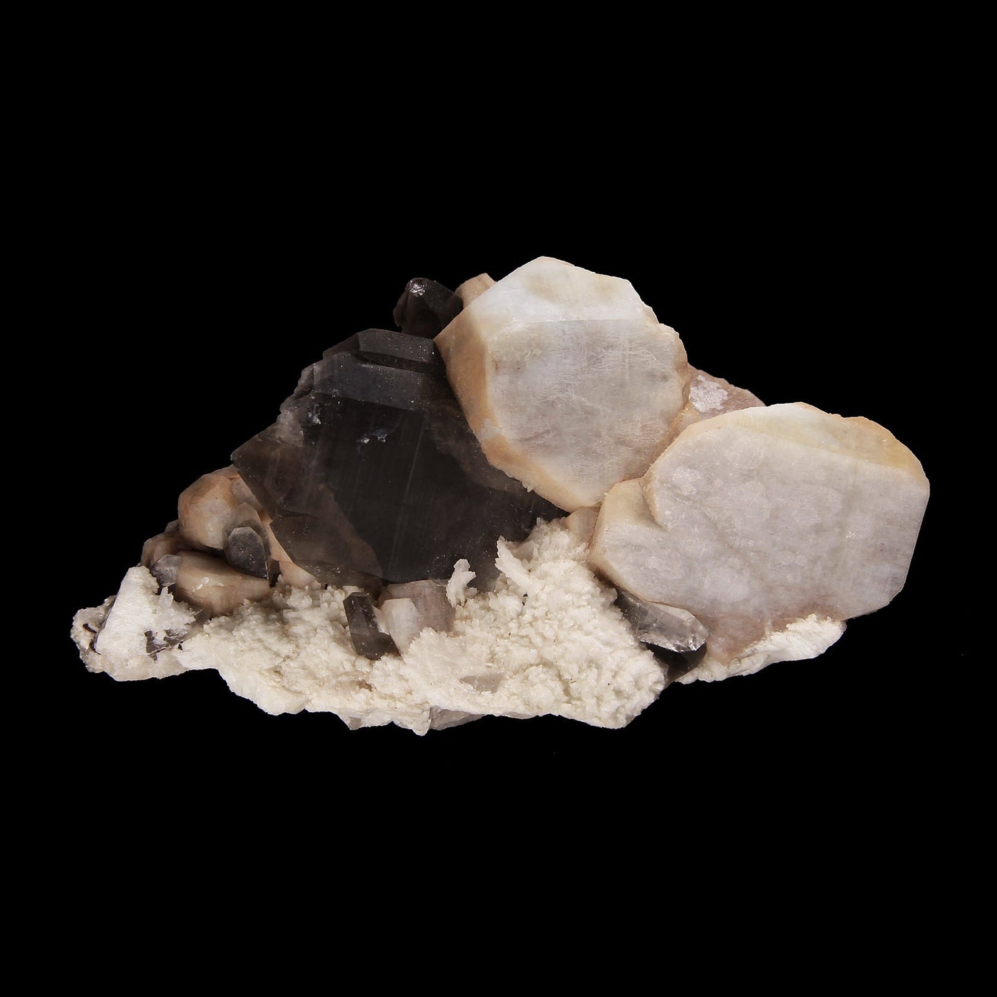 Microcline with Smoky Quartz and Albite