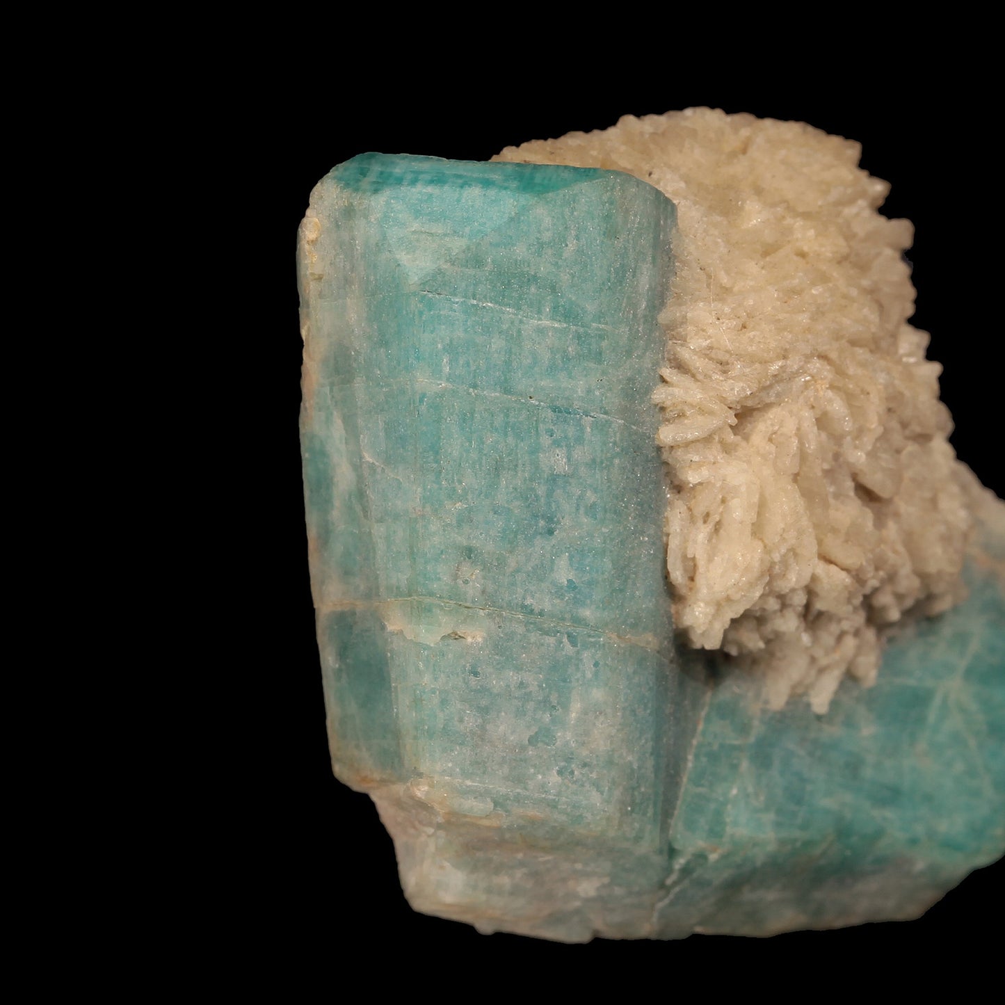 Microcline (var: Amazonite) with Albite (variety Cleavelandite)