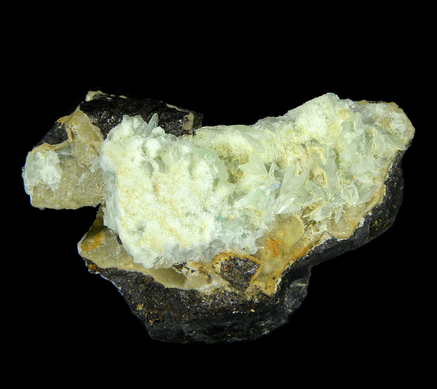 Phosphophyllite with Siderite & Sphalerite