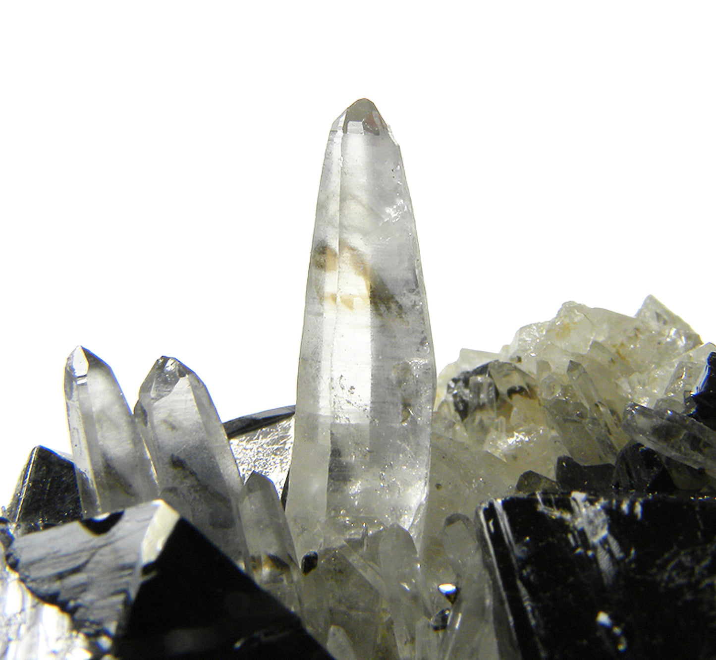 Cassiterite and Quartz with Smoky Quartz Phantoms