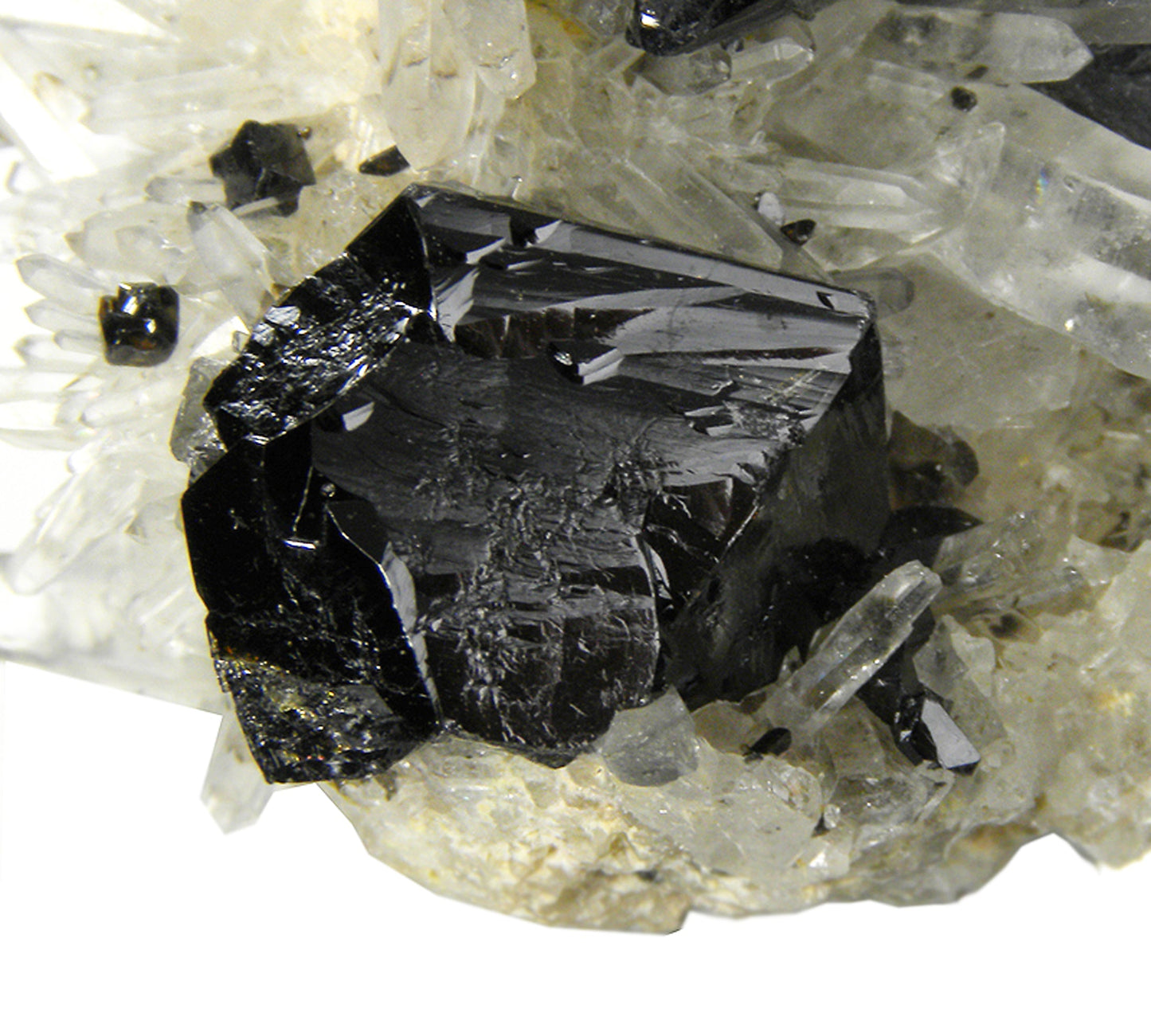 Cassiterite and Quartz with Smoky Quartz Phantoms