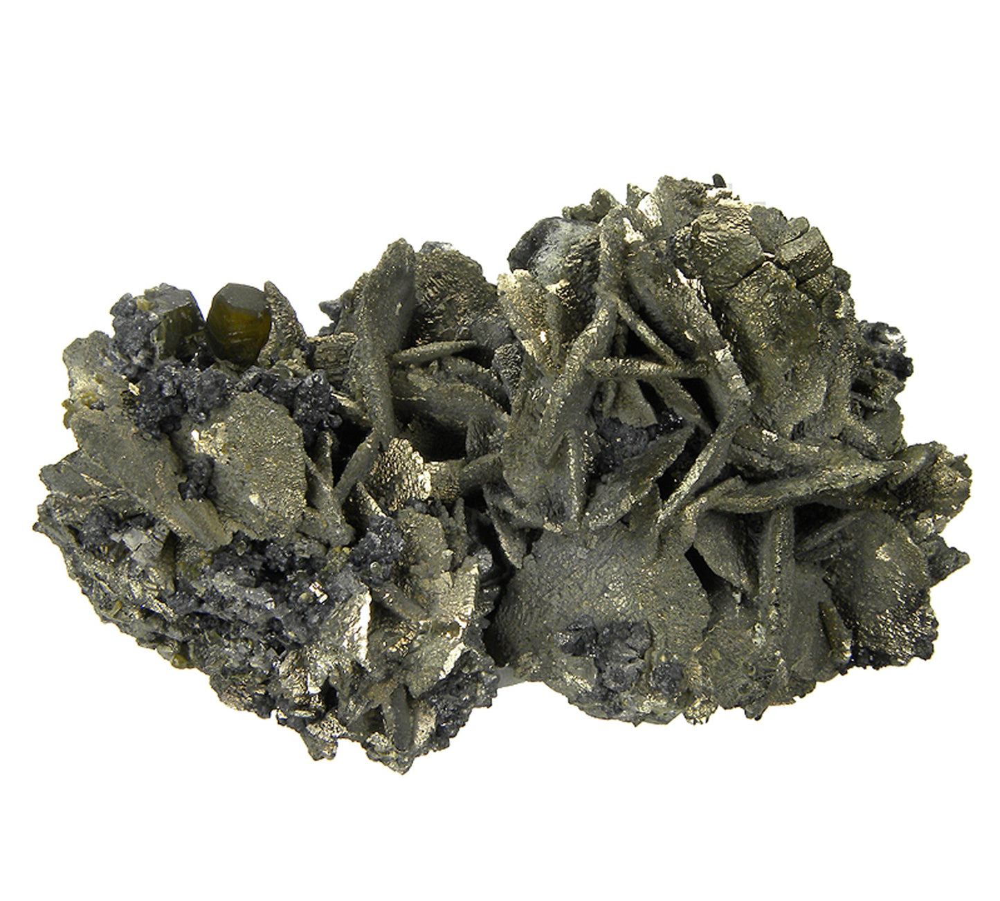 Siderite on Pyrite (replacing Siderite) with Stannite