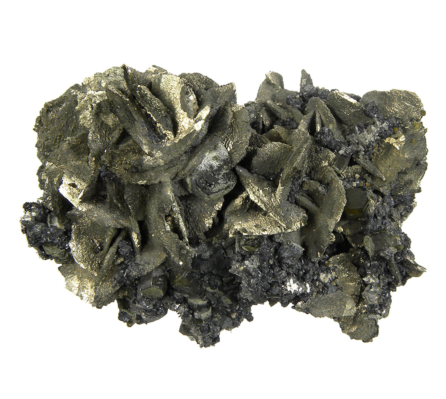 Siderite on Pyrite (replacing Siderite) with Stannite