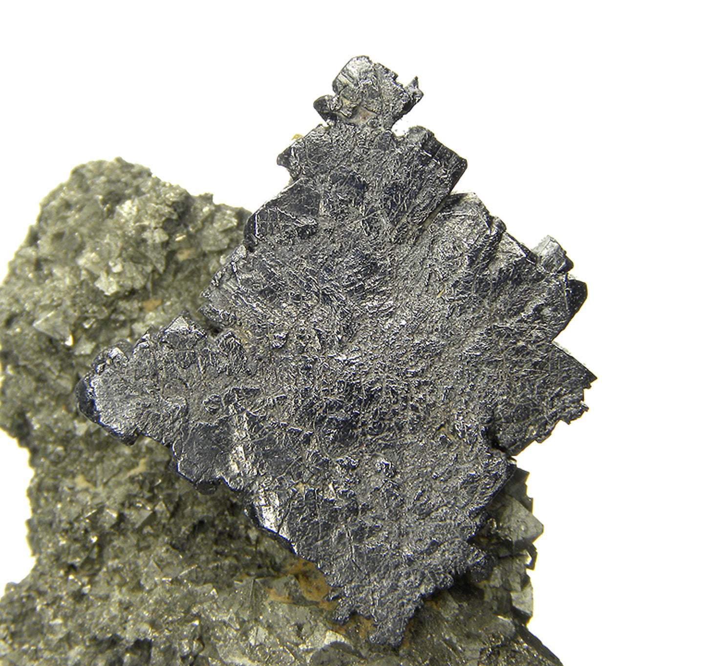 Bournonite on Pyrite
(excellent “cogwheel”)