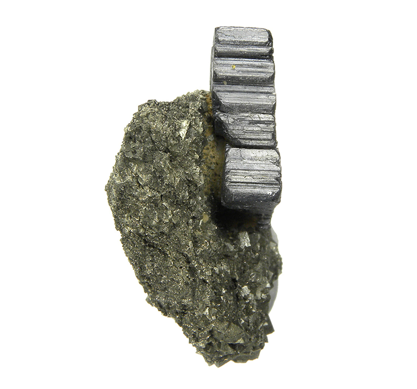 Bournonite on Pyrite
(excellent “cogwheel”)