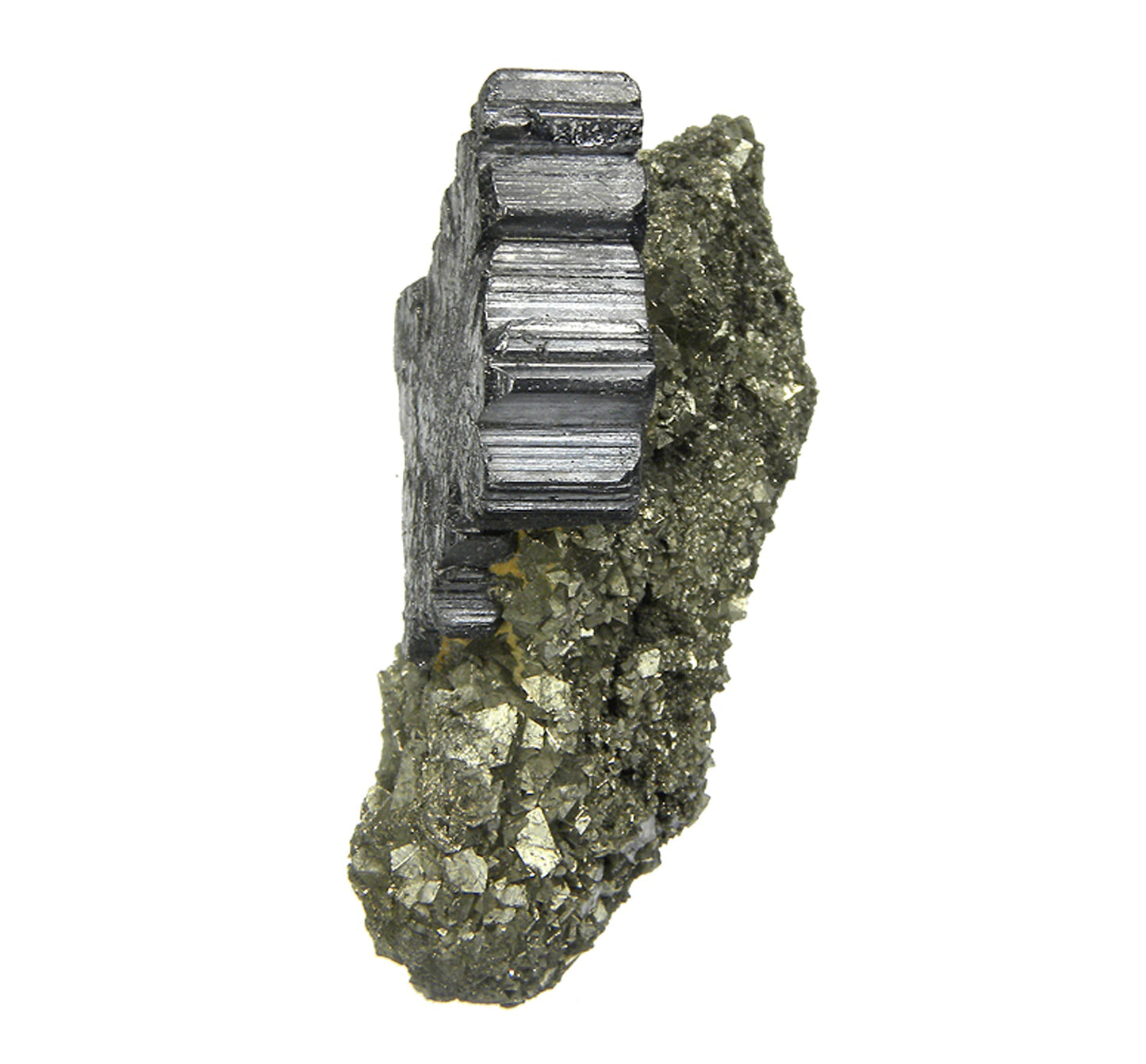 Bournonite on Pyrite
(excellent “cogwheel”)