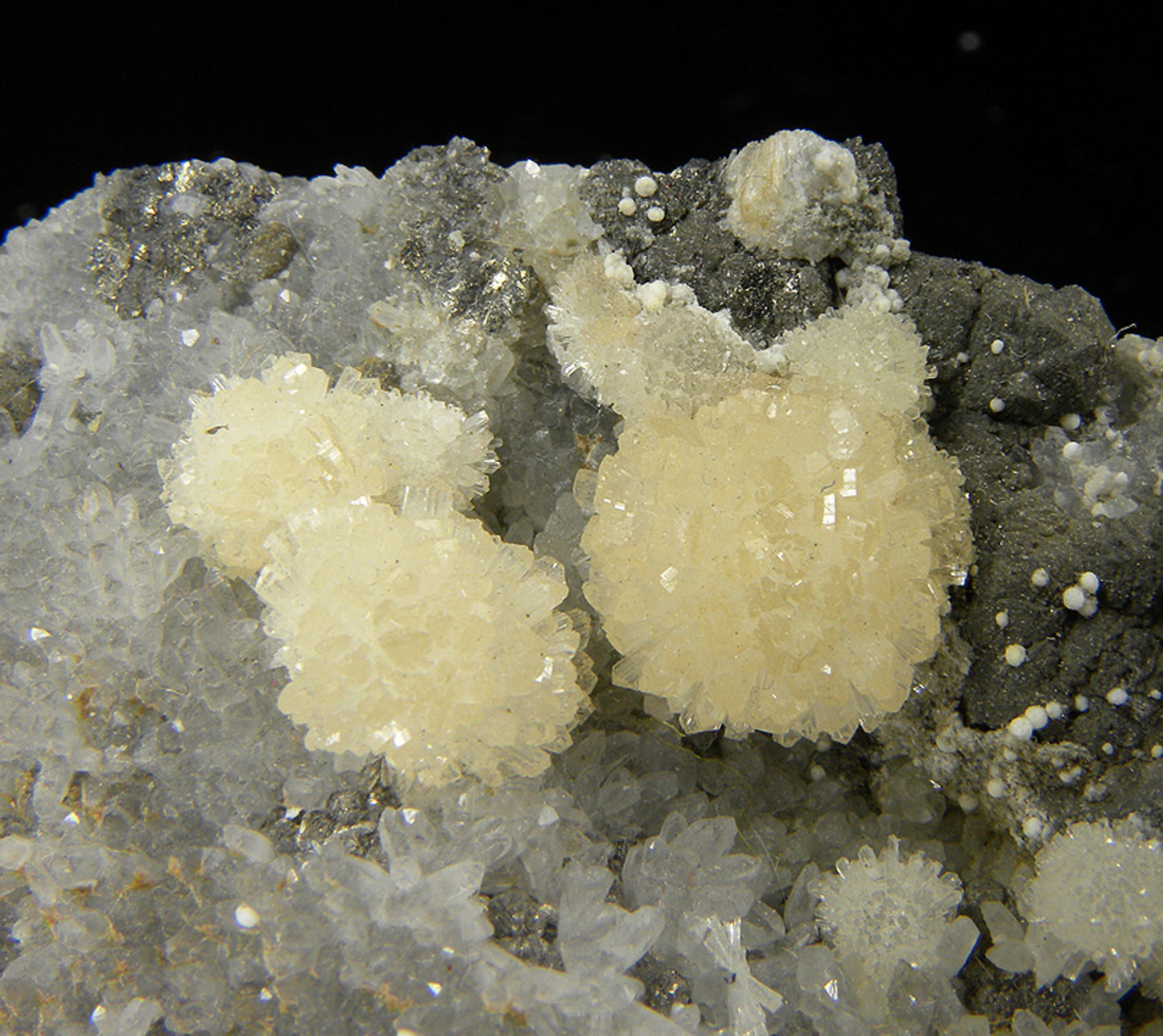 Wavellite with Stannite and Augelite