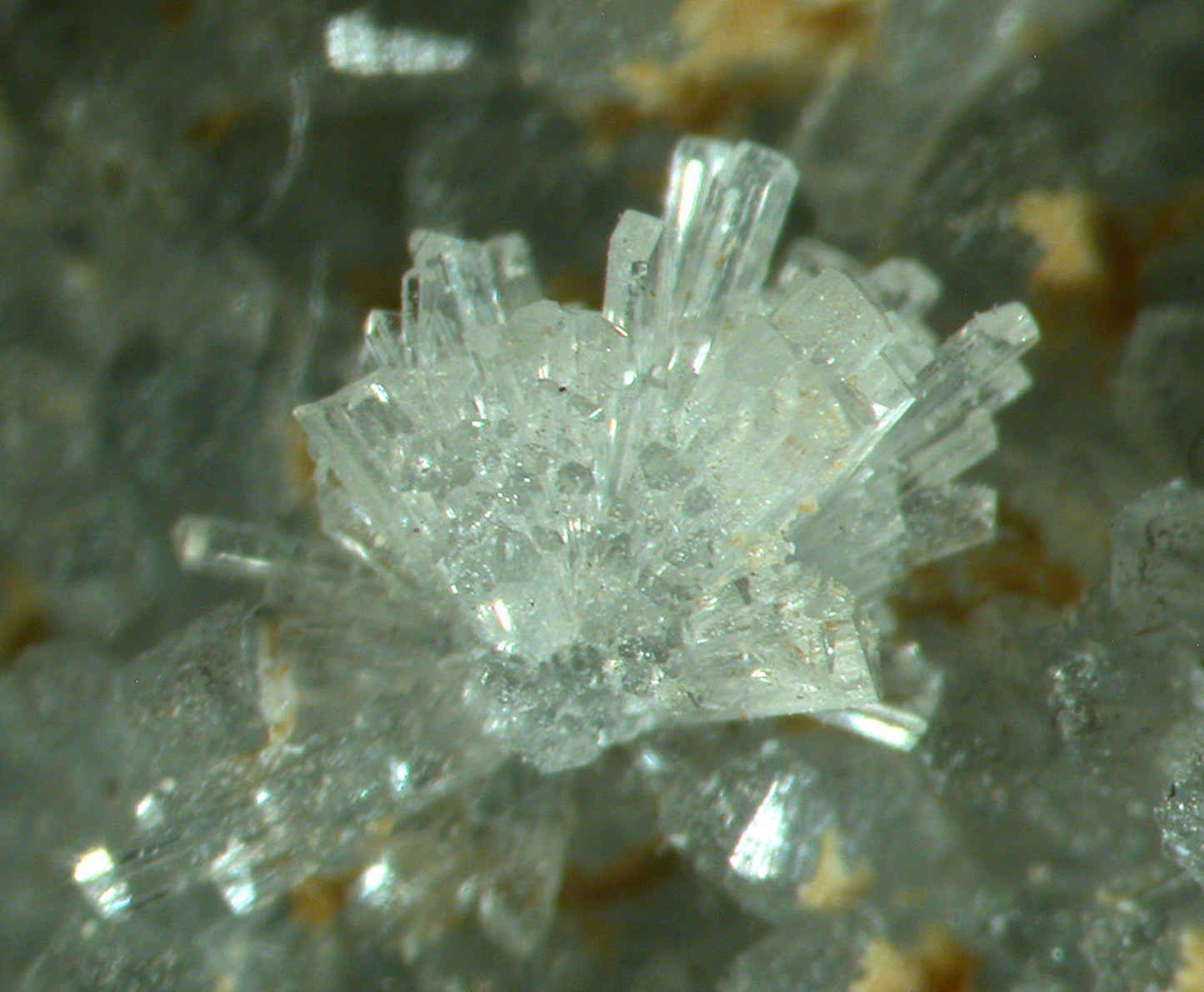 Wavellite with Stannite and Augelite