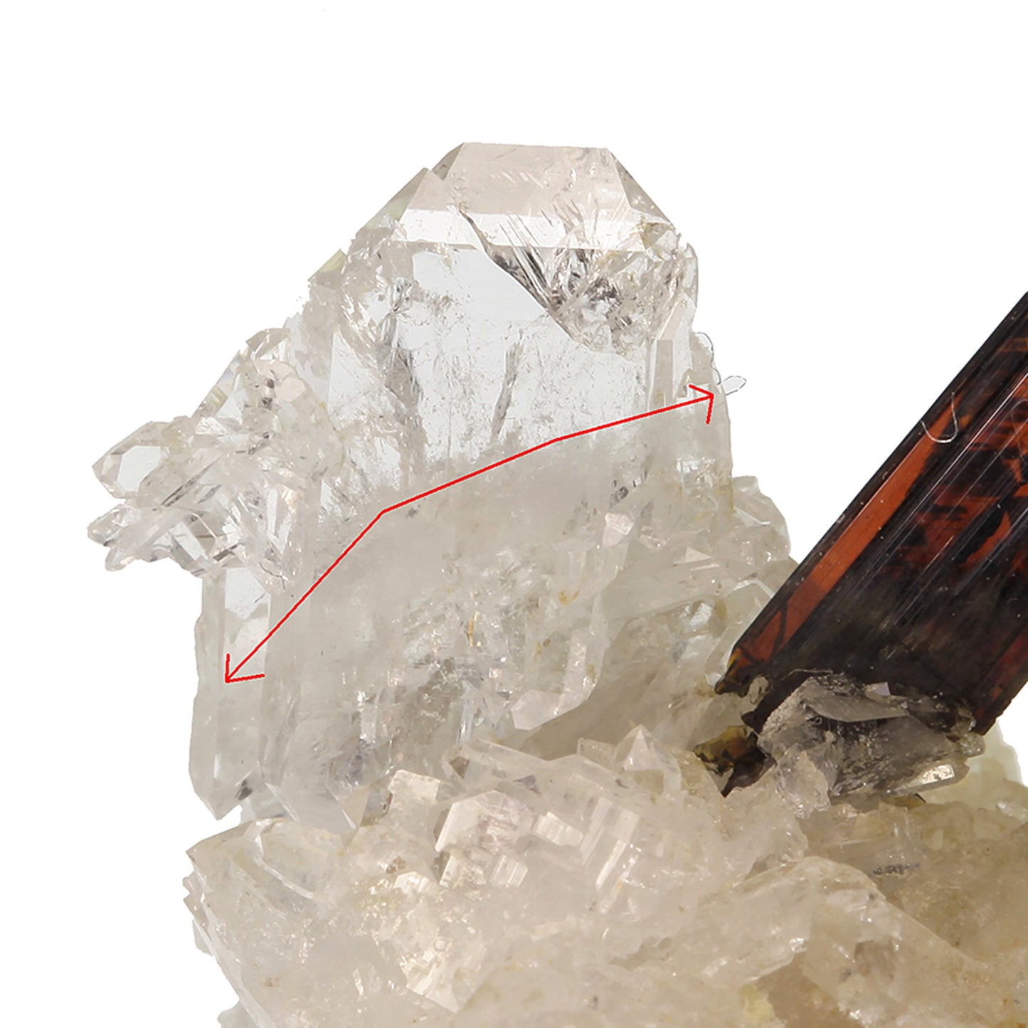 Brookite with "Faden" Quartz