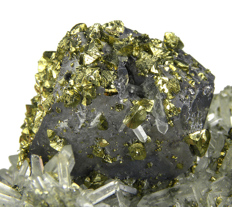 Galena with Chalcopyrite and Quartz