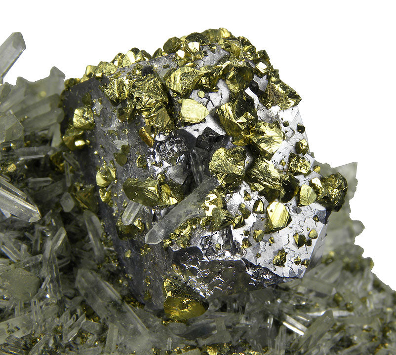 Galena with Chalcopyrite and Quartz