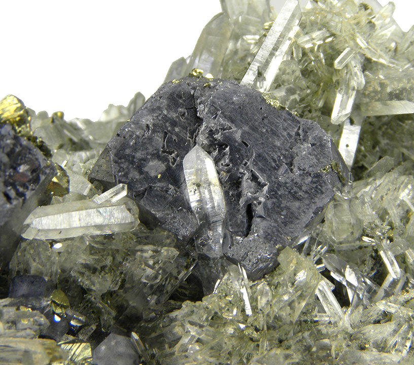 Galena with Chalcopyrite and Quartz