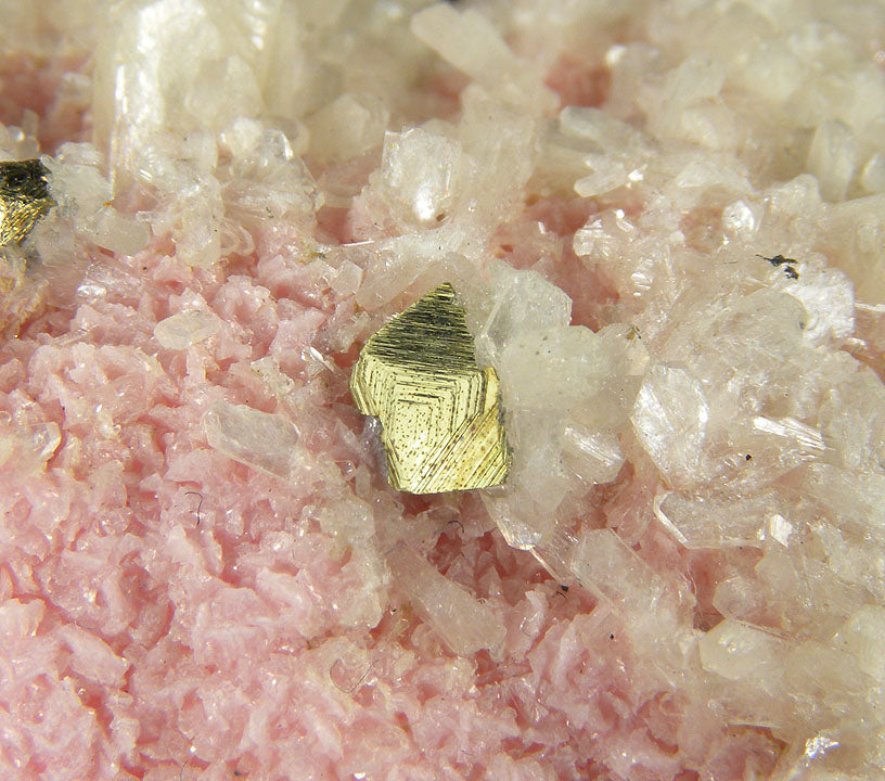Rhodochrosite with Stilbite(!) & Chalcopyrite