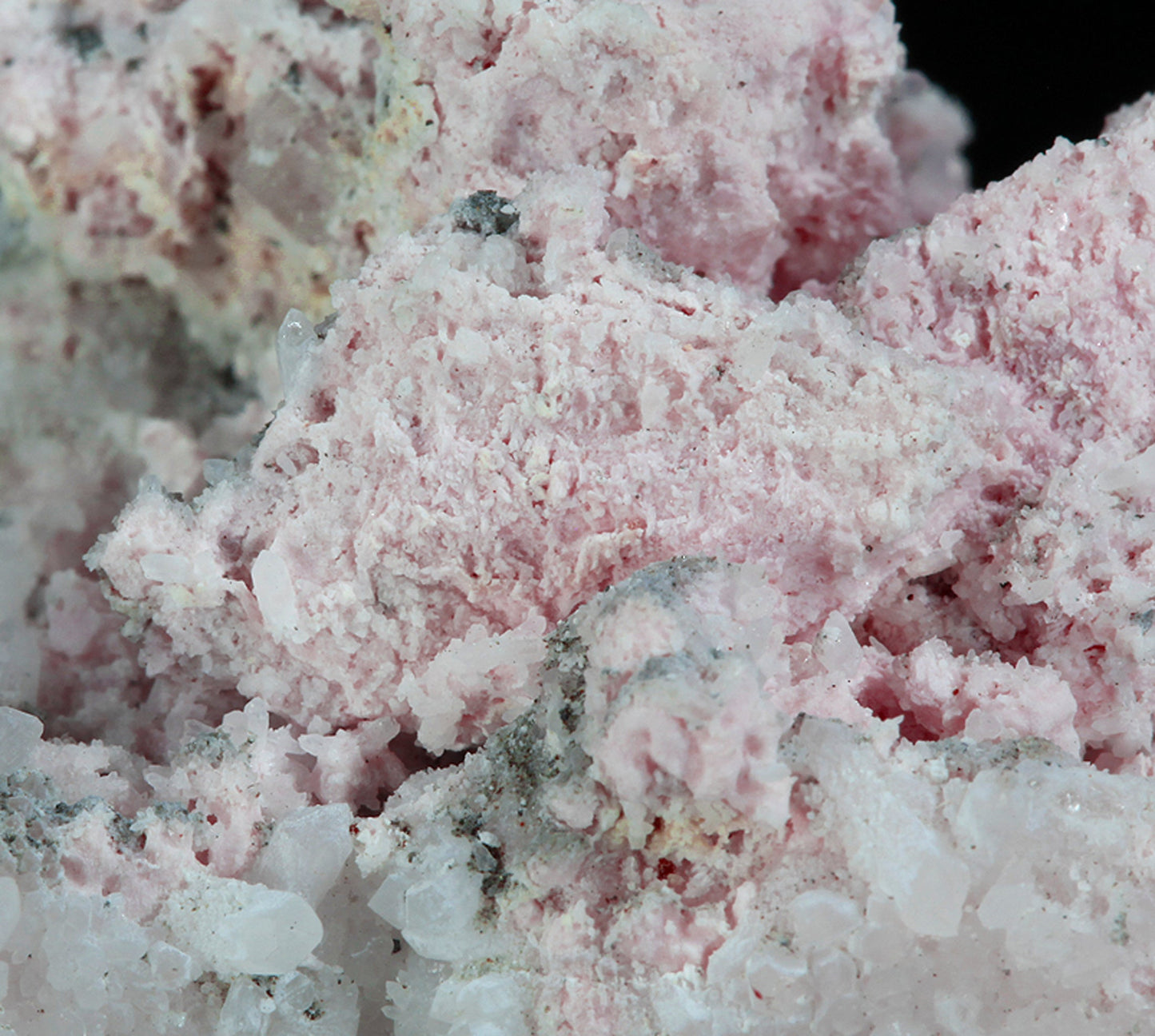 Rhodochrosite with Fluorite and Quartz
