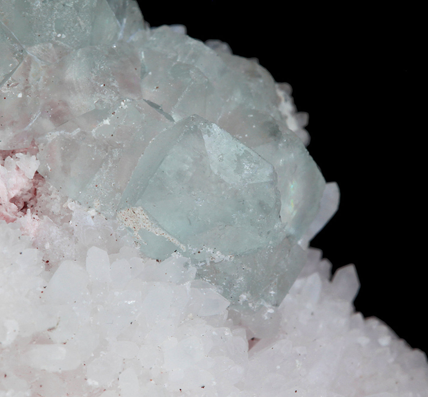 Rhodochrosite with Fluorite and Quartz
