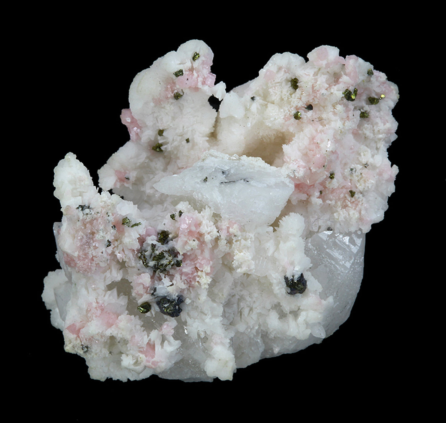 Anhydrite (!) with Rhodochrosite and Quartz