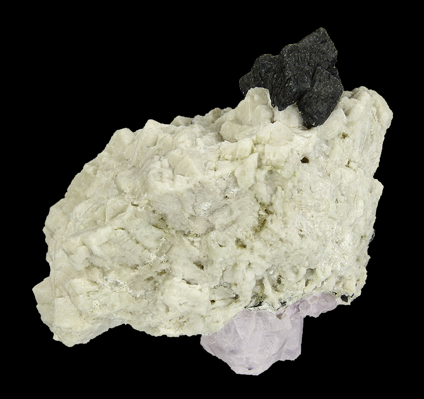 Hematite pseudomorph after Siderite on Microcline with Fluorite