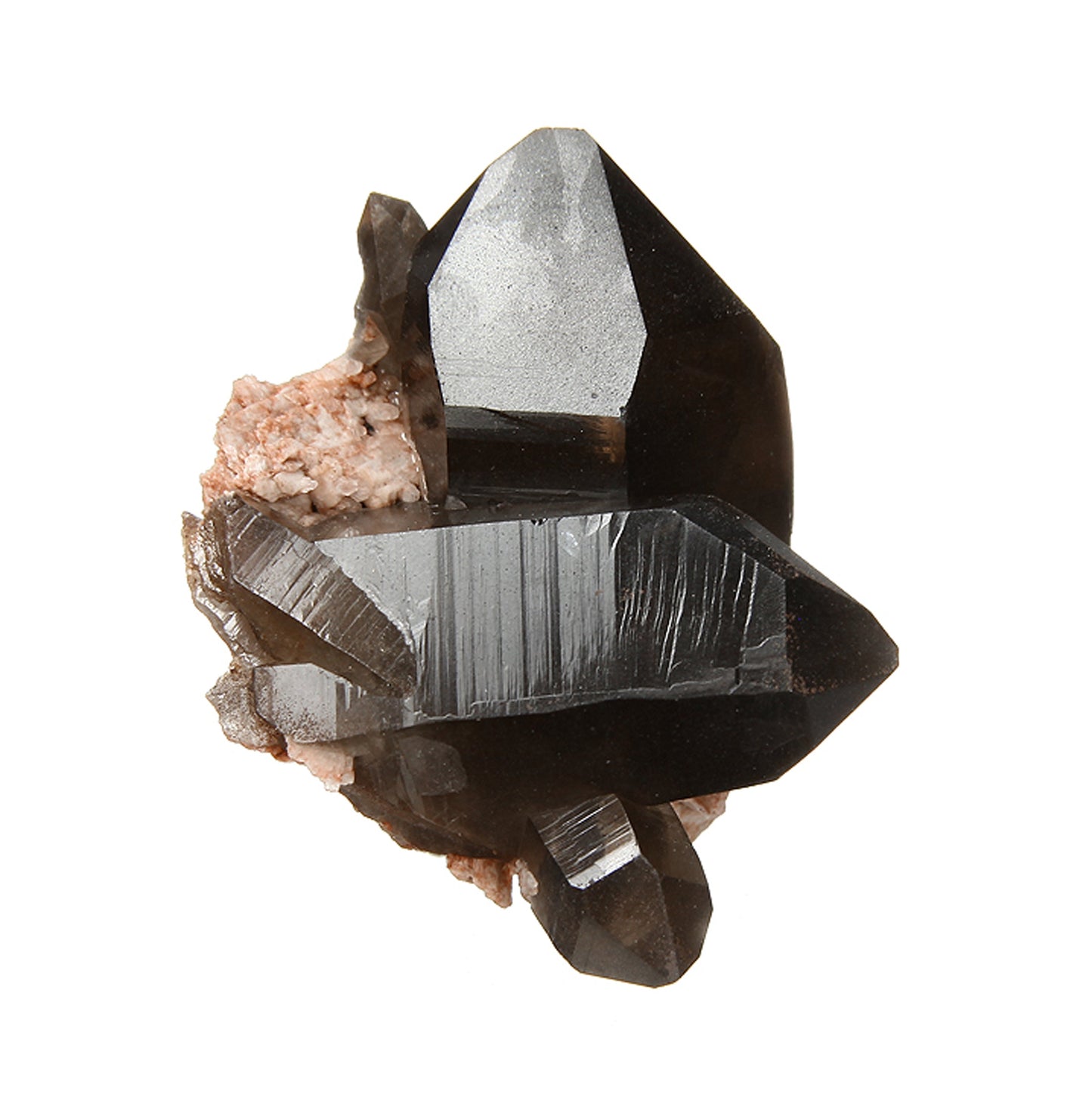 Quartz (var: Smoky) on Microcline