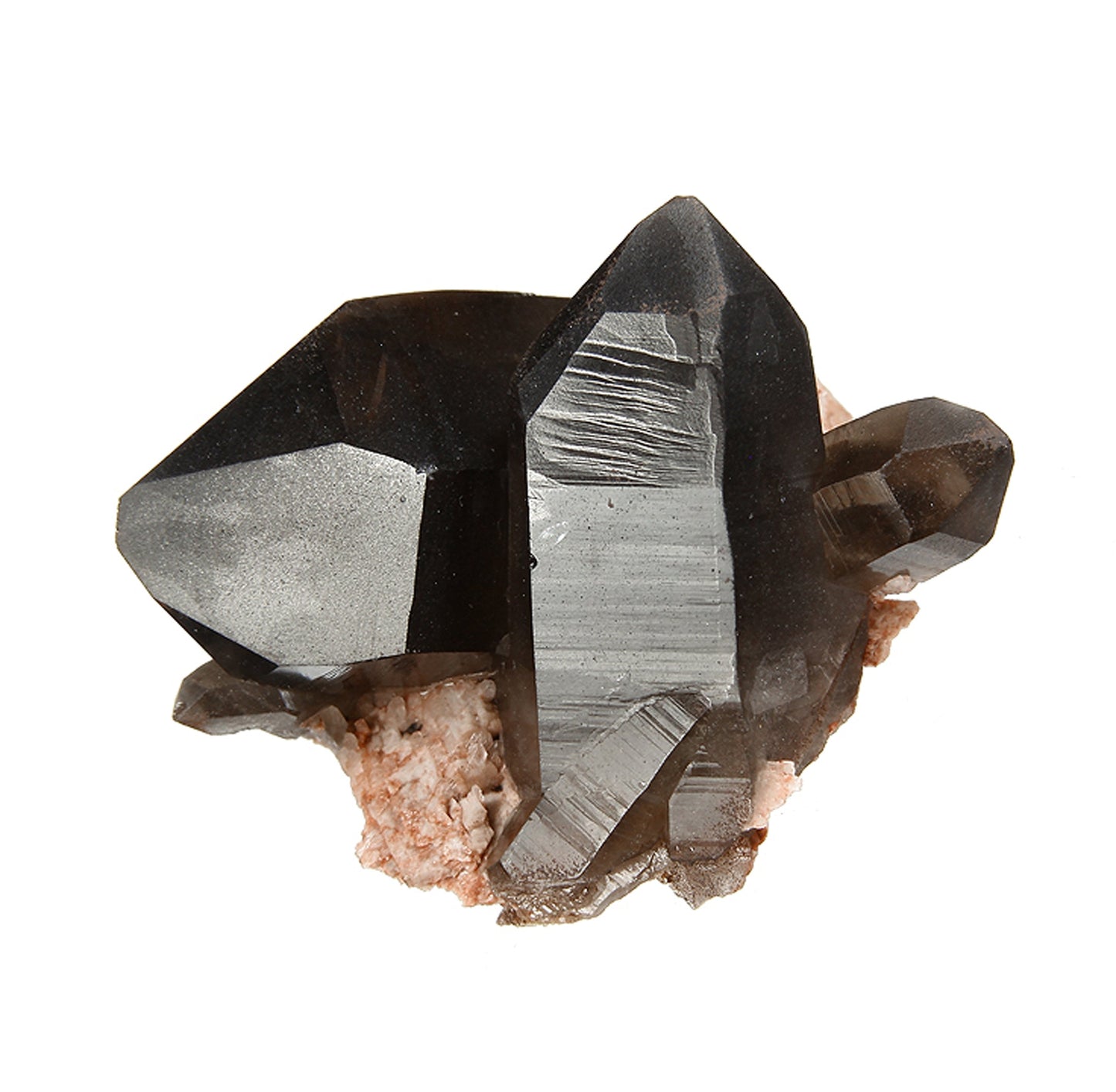 Quartz (var: Smoky) on Microcline