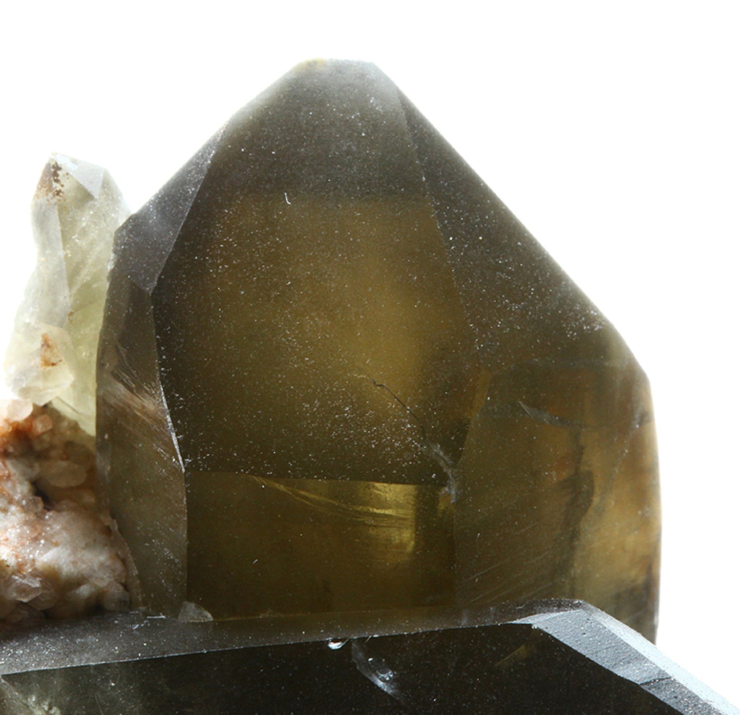 Quartz (var: Smoky) on Microcline