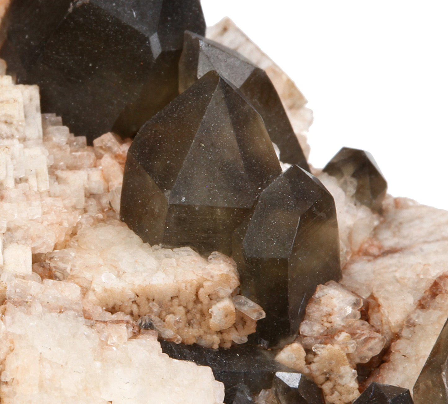 Quartz (var: Smoky) on Microcline