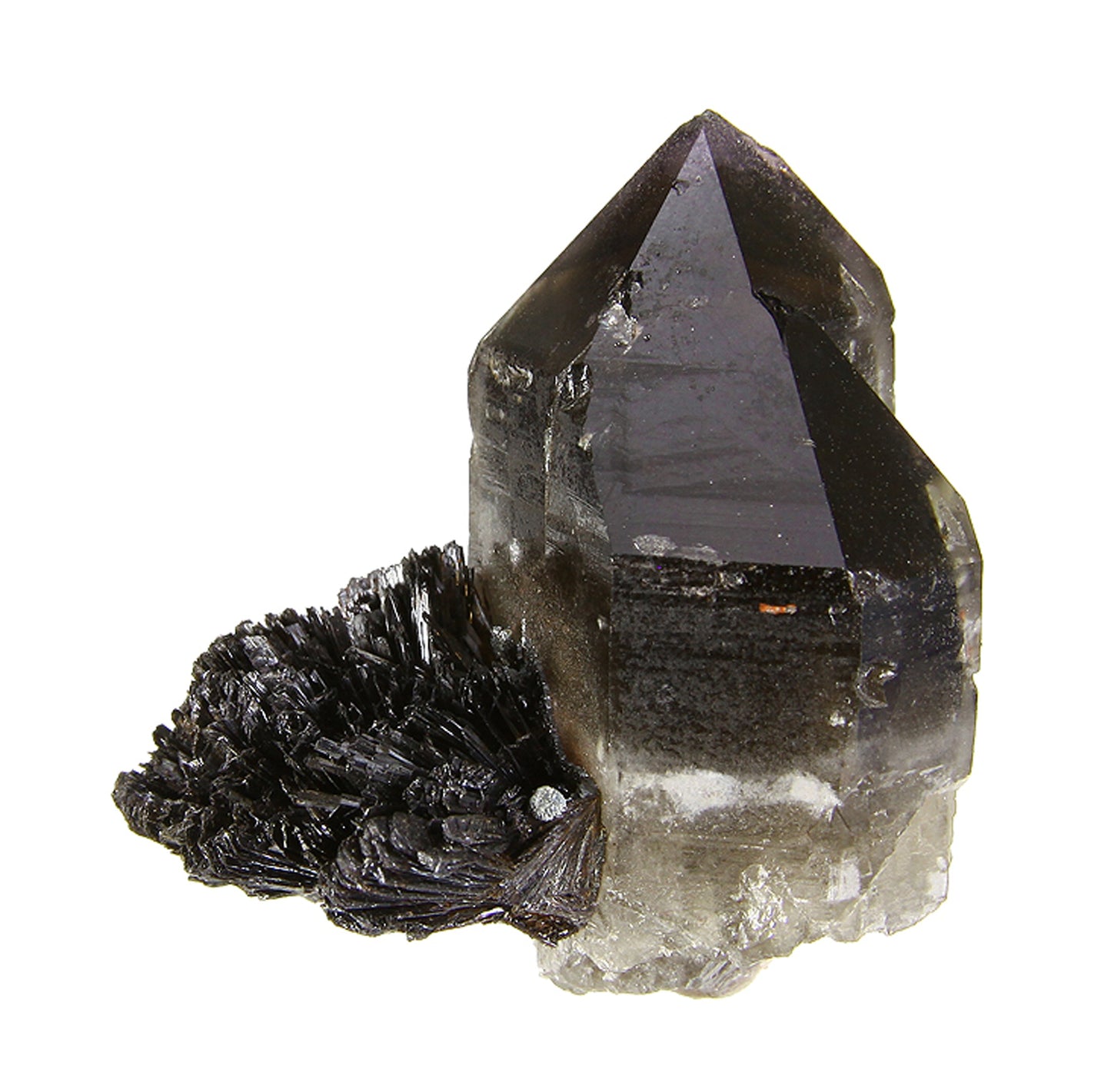 Goethite on Quartz (var: Smoky and Amethyst)