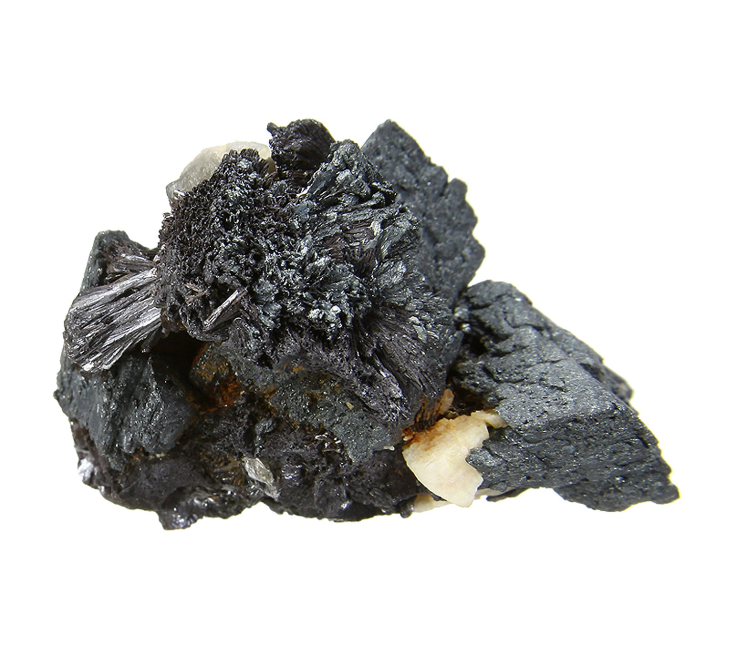 Hematite pseudomorphs after Siderite with Goethite and Quartz (var: Smoky)