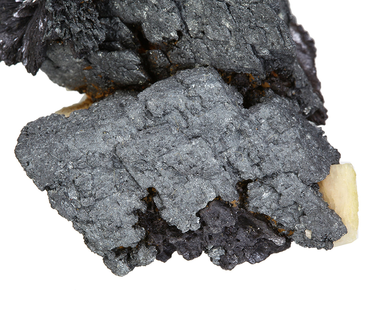 Hematite pseudomorphs after Siderite with Goethite and Quartz (var: Smoky)