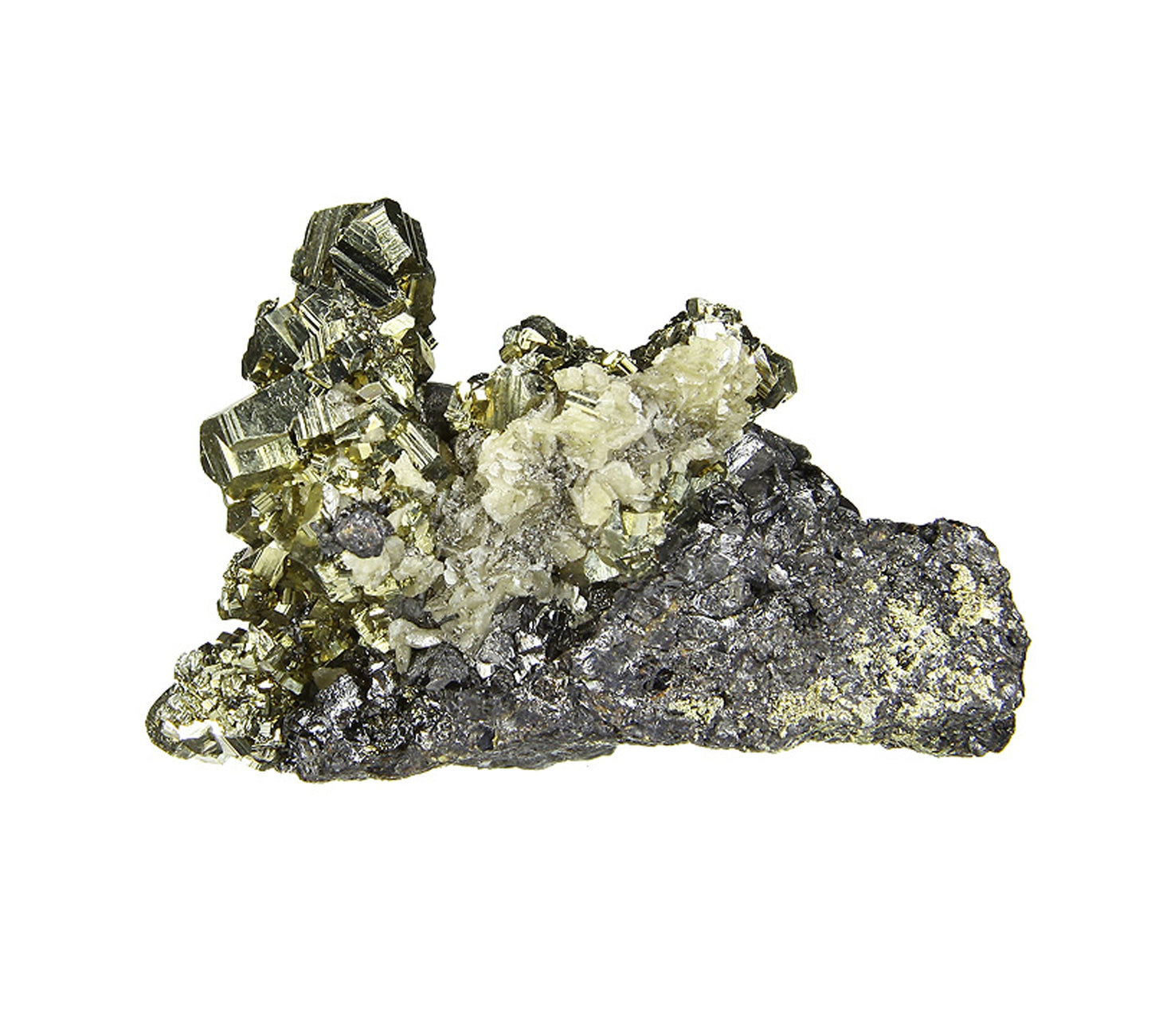 Pyrite on Sphalerite