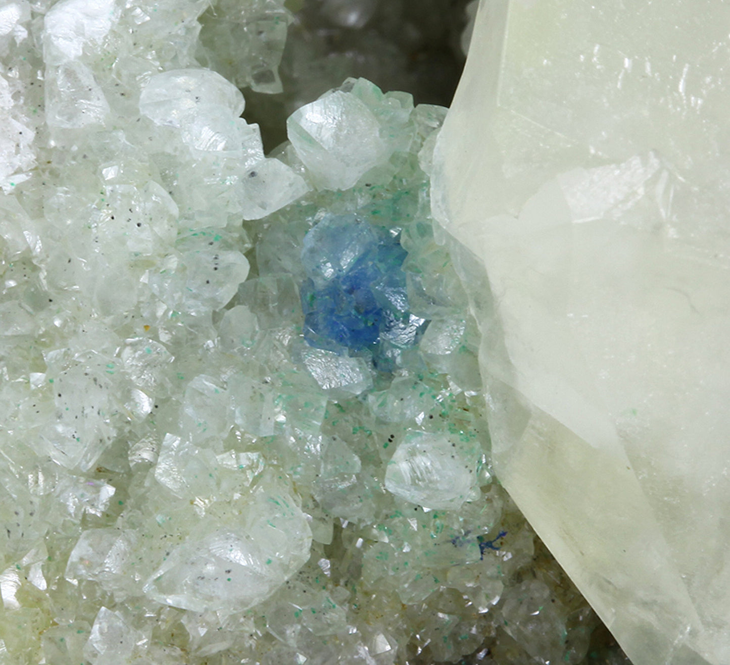 Calcite with Malachite and Azurite