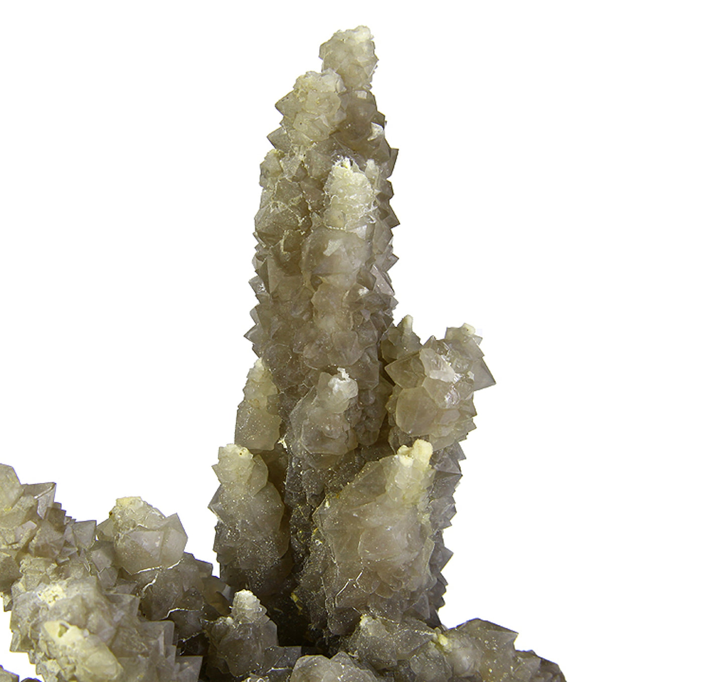 Chalcedony on Smoky Quartz “casts” after Laumontite