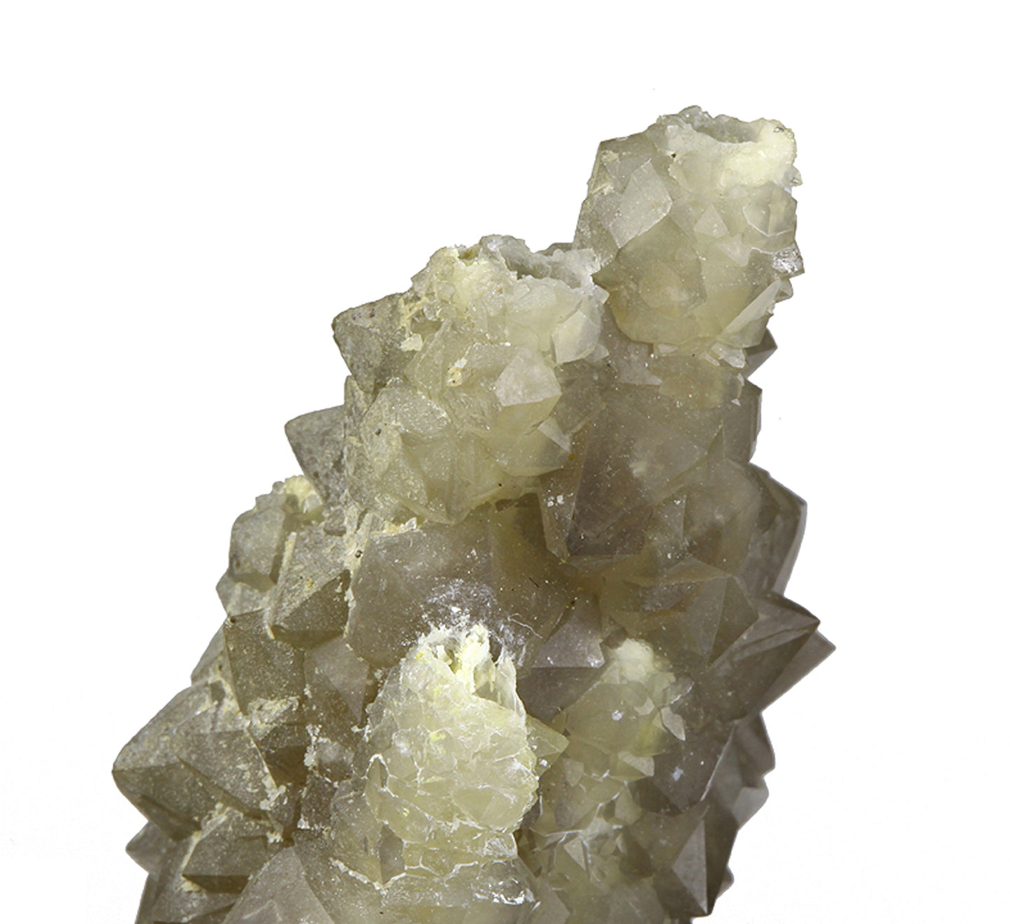 Chalcedony on Smoky Quartz “casts” after Laumontite