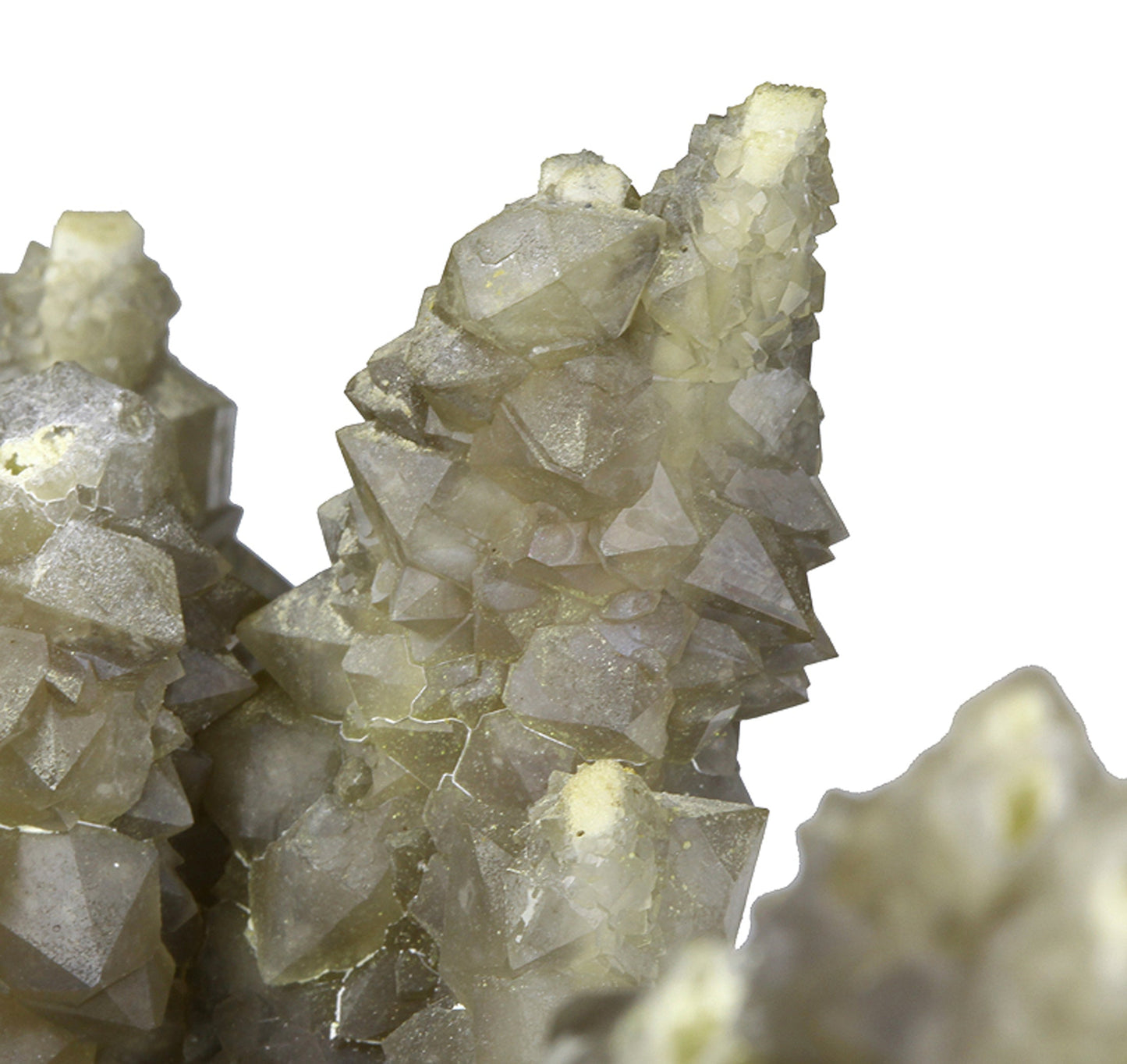 Chalcedony on Smoky Quartz “casts” after Laumontite