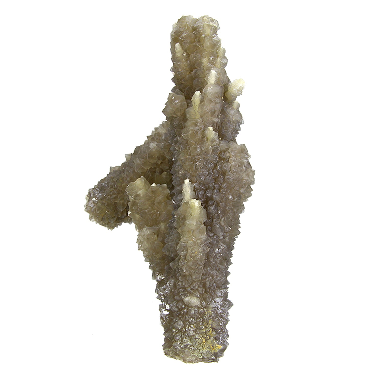 Chalcedony on Smoky Quartz “casts” after Laumontite
