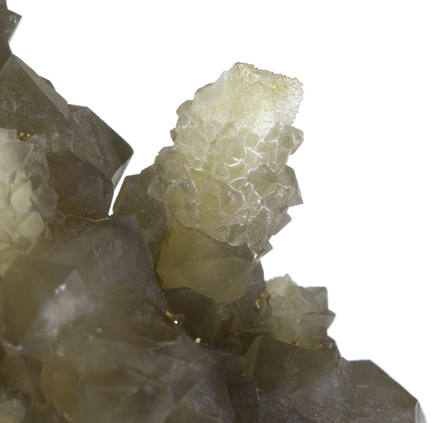 Chalcedony on Smoky Quartz “casts” after Laumontite