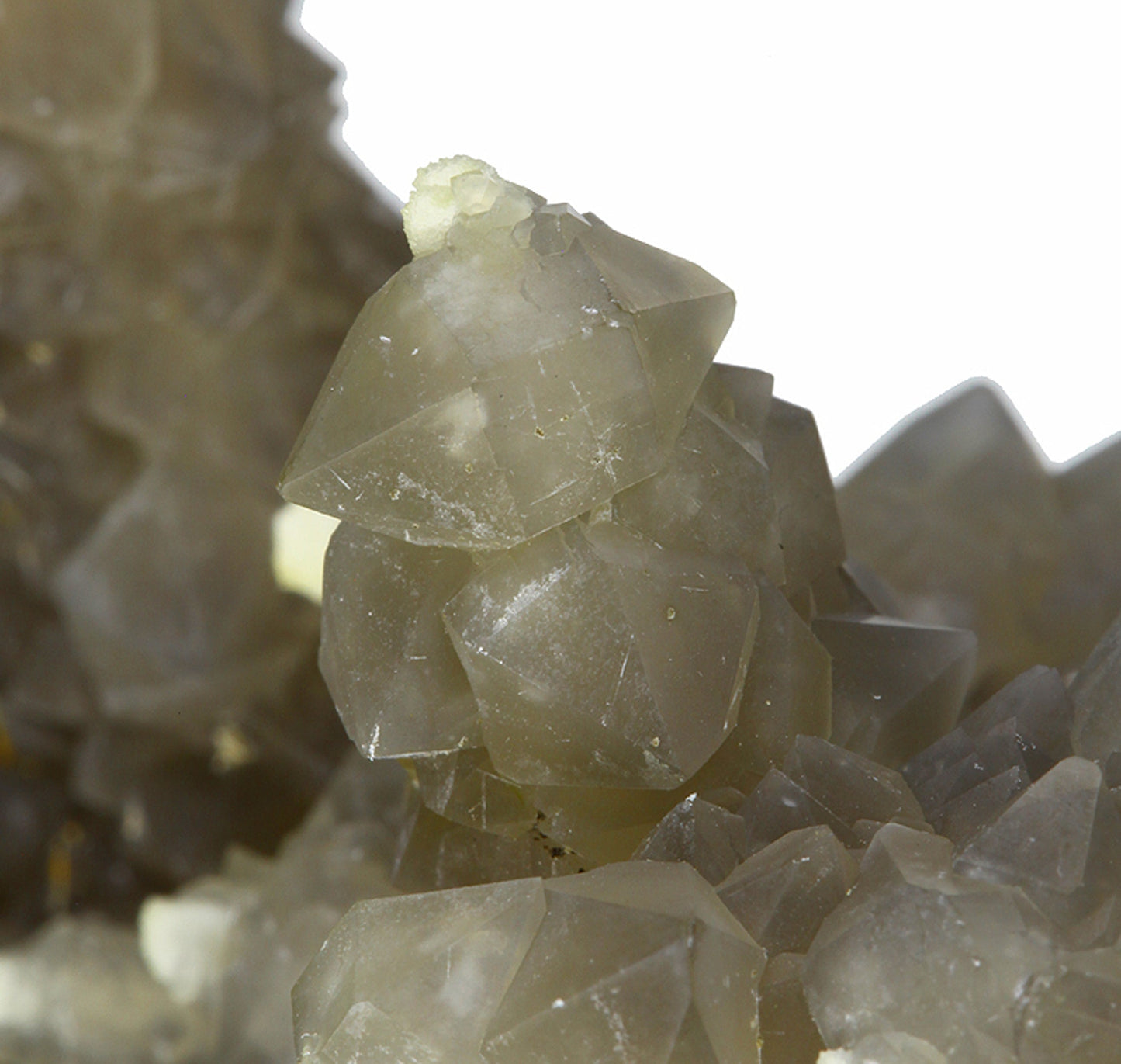 Chalcedony on Smoky Quartz “casts” after Laumontite
