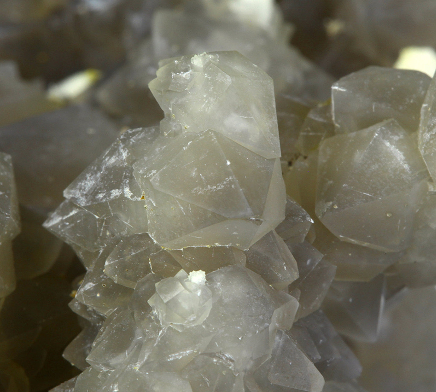 Chalcedony on Smoky Quartz “casts” after Laumontite