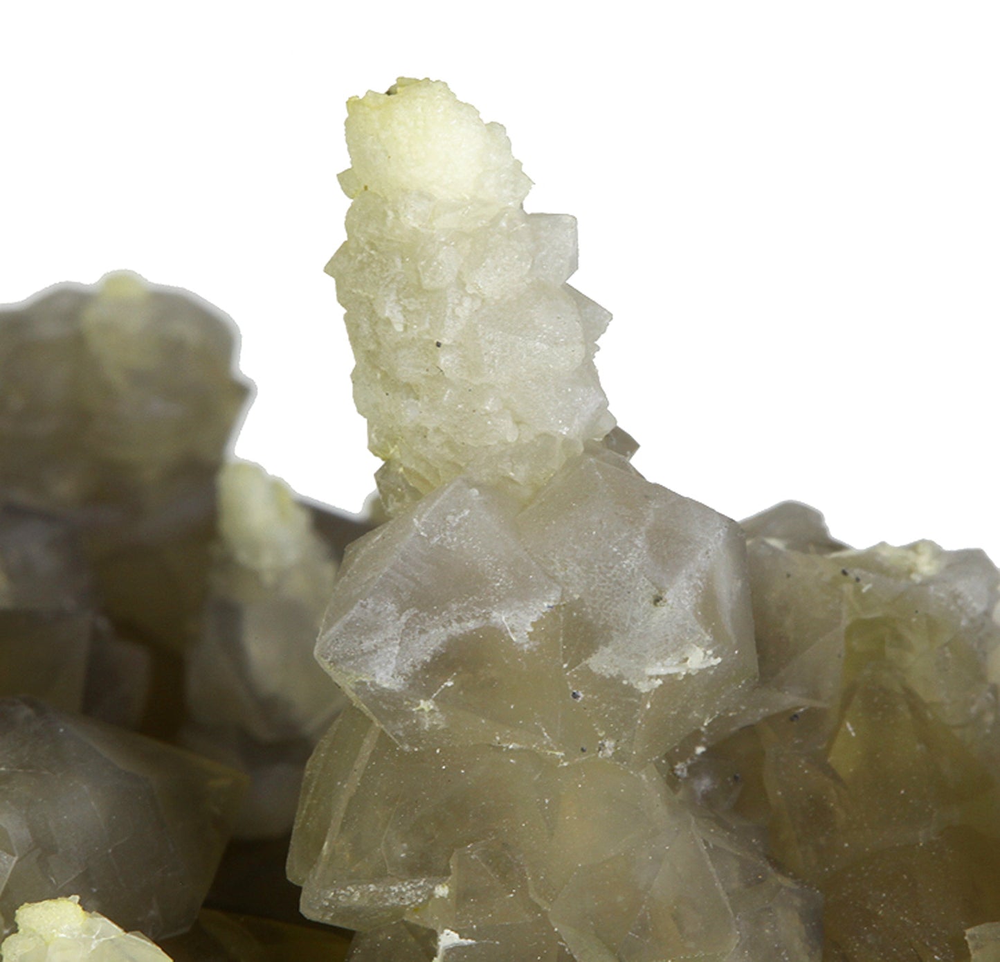 Chalcedony on Smoky Quartz “casts” after Laumontite
