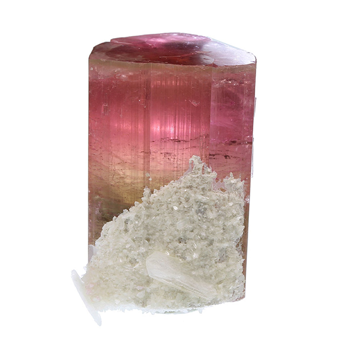 Tourmaline with Stilbite
(Doubly terminated)