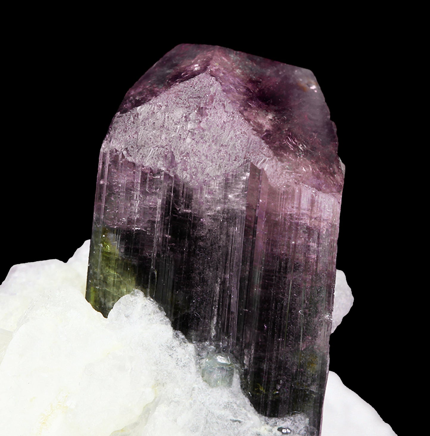Tourmaline with Albite
(doubly terminated)