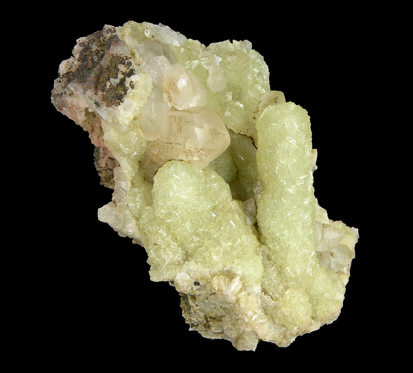 Prehnite finger cast after Anhydrite with Calcite