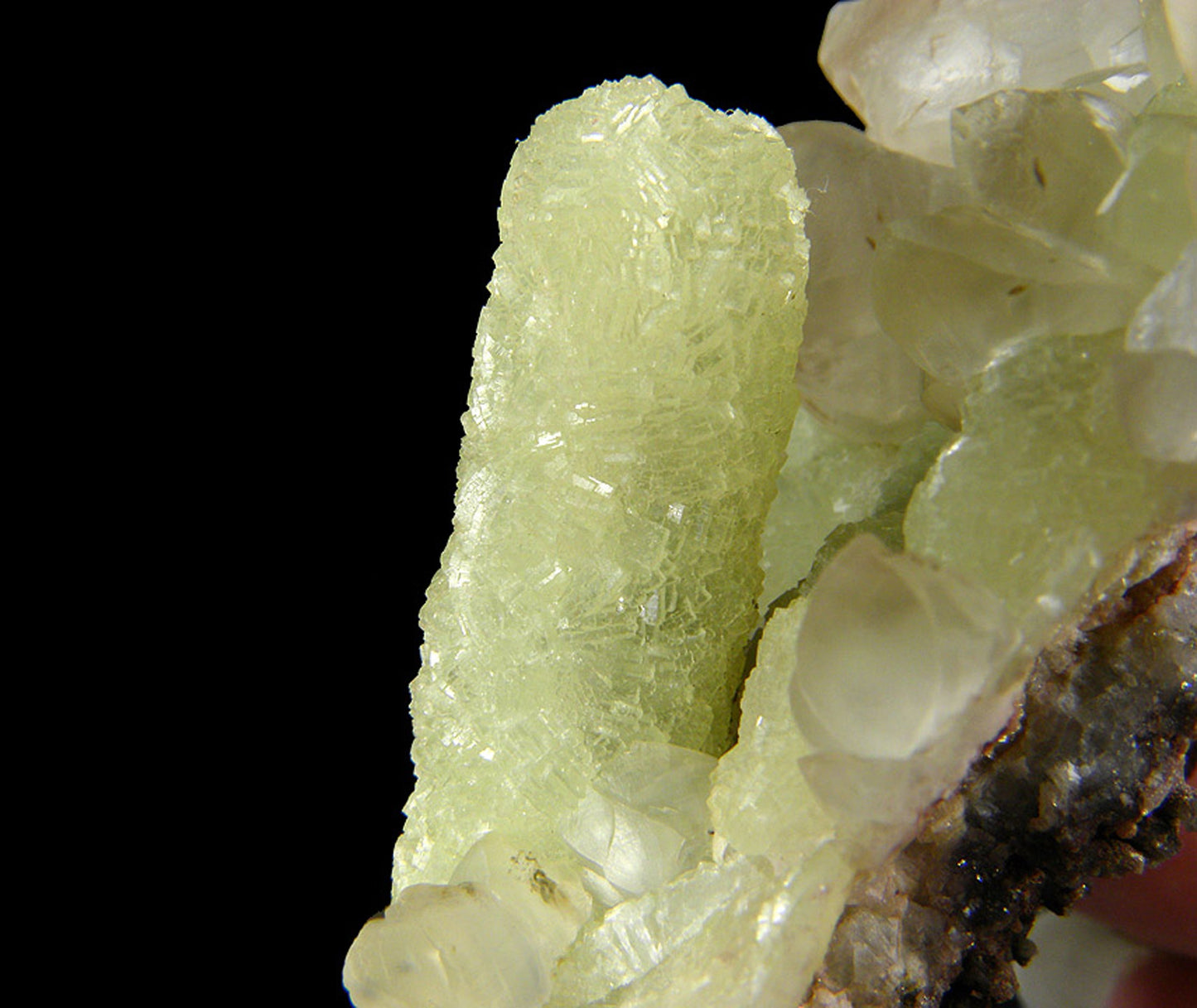 Prehnite finger cast after Anhydrite with Calcite