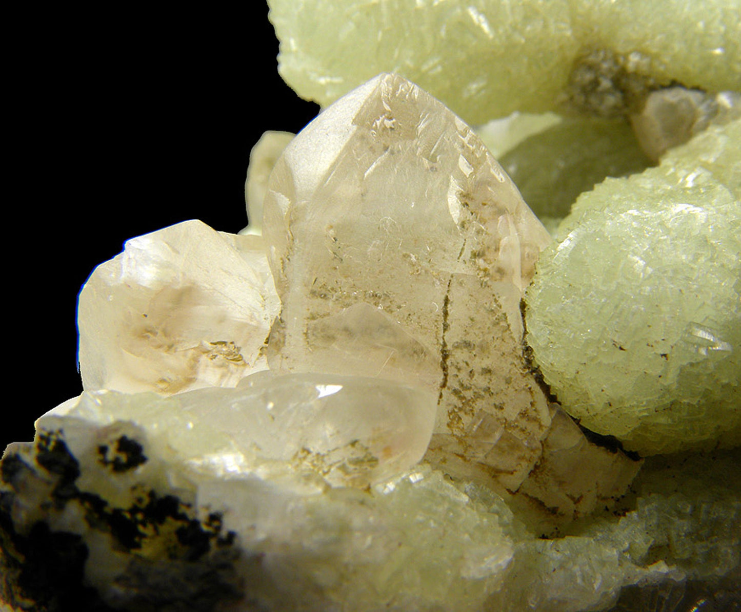 Prehnite finger cast after Anhydrite with Calcite