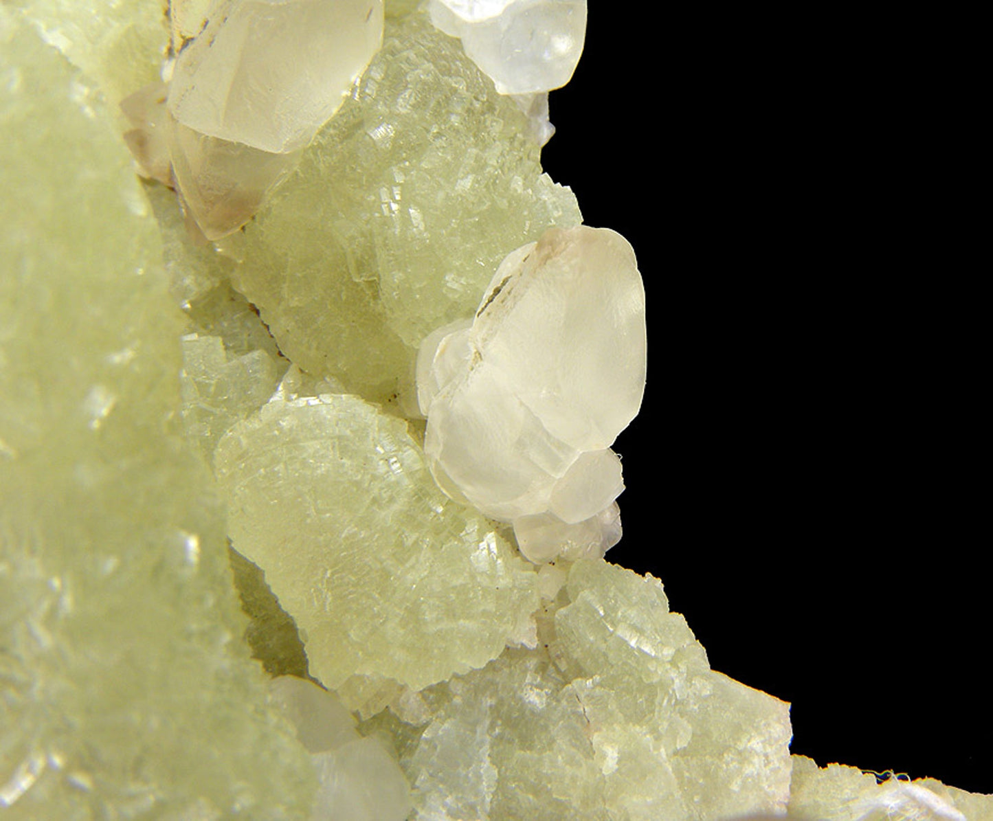 Prehnite finger cast after Anhydrite with Calcite