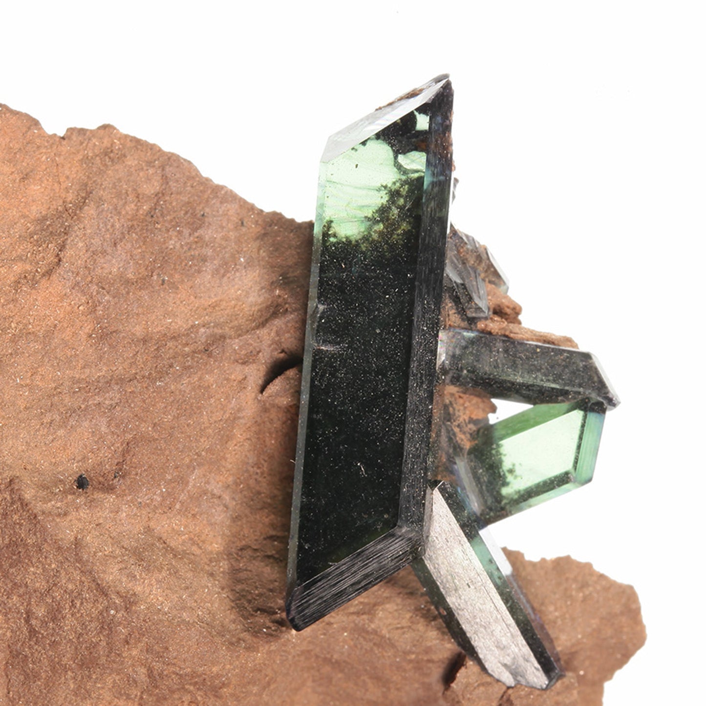 Vivianite
(doubly terminated) on matrix