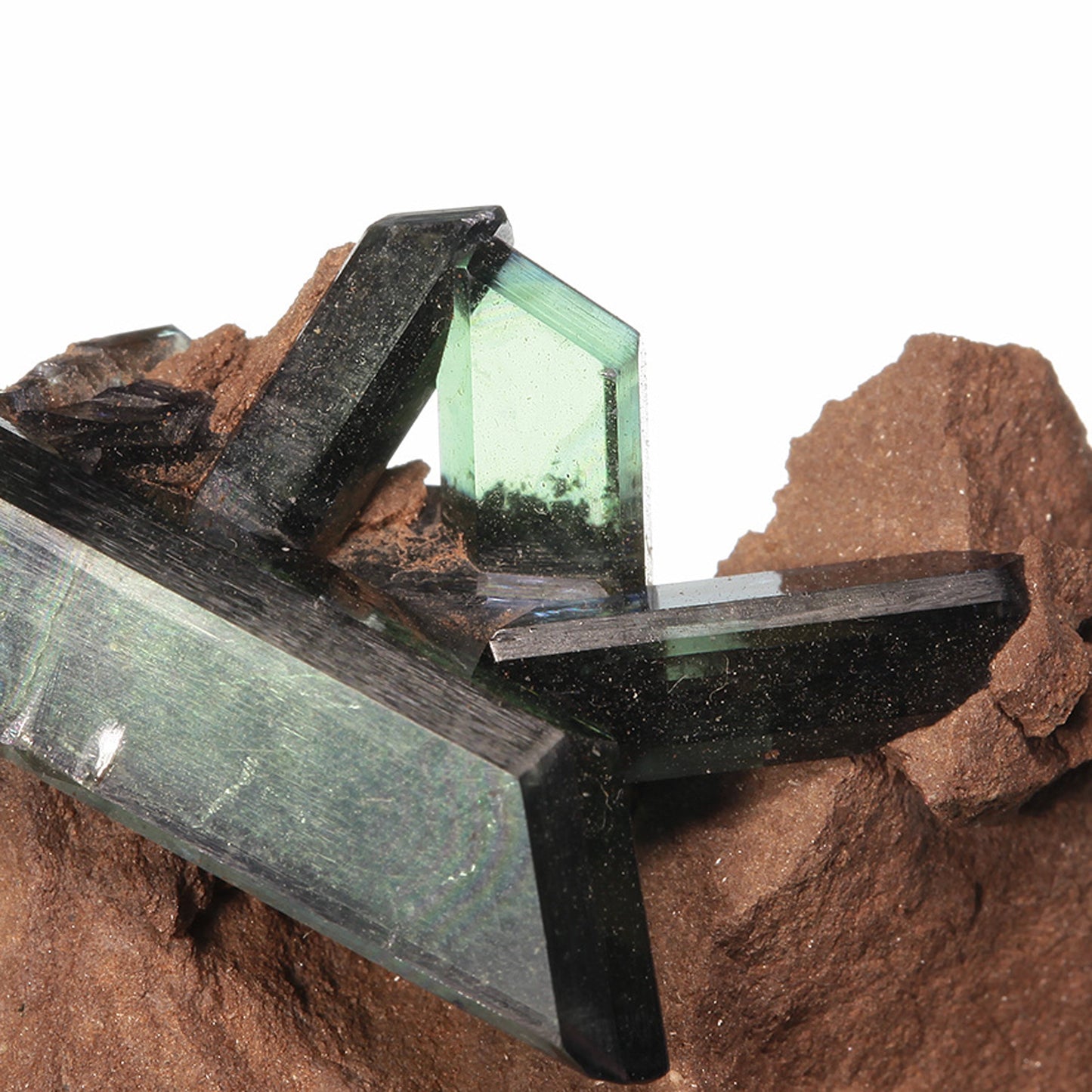 Vivianite
(doubly terminated) on matrix