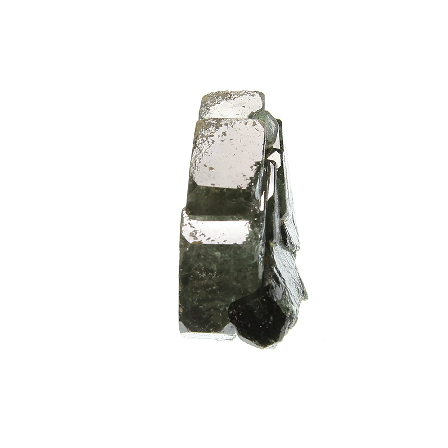 Fluorapatite with Actinolite (var: Byssolite) inclusions