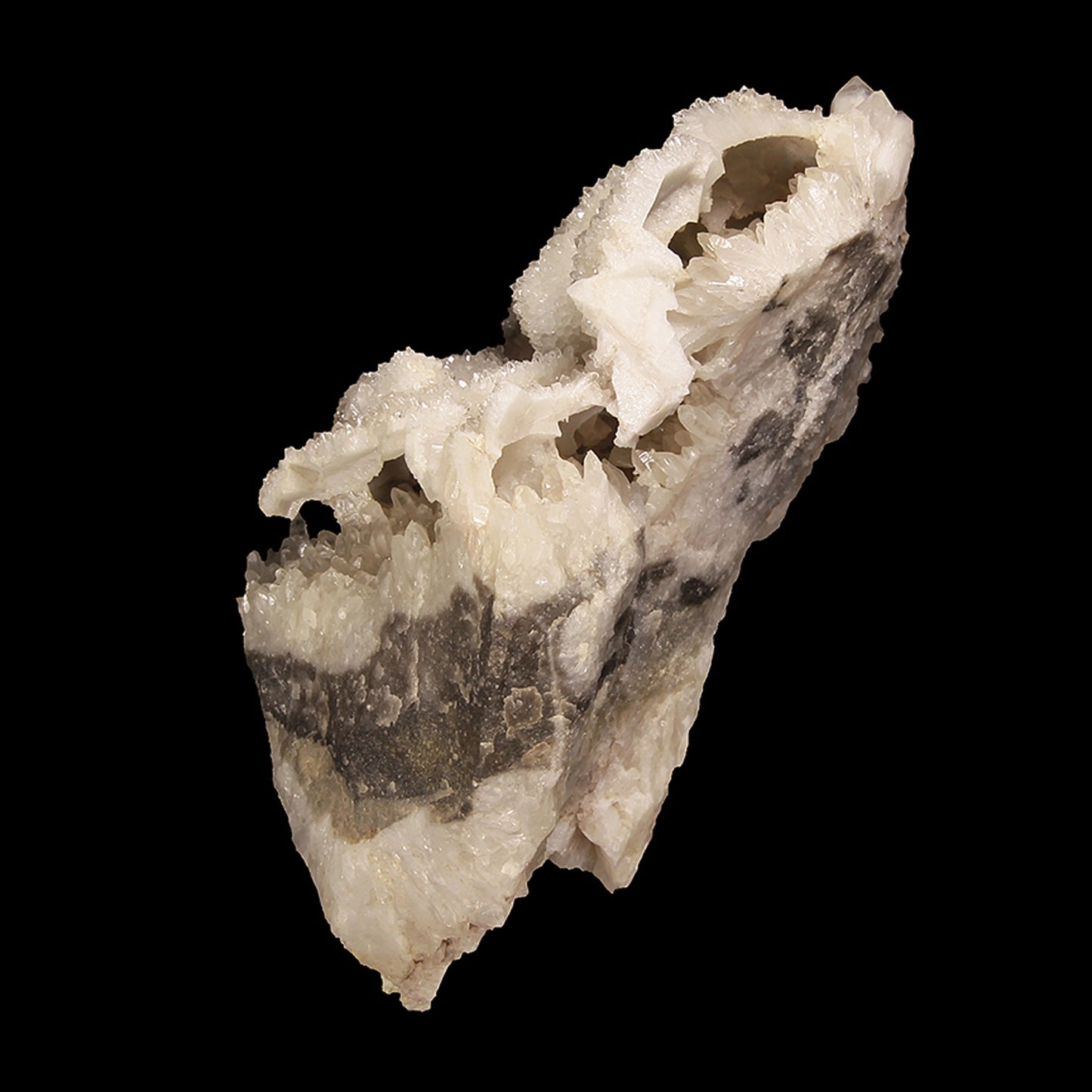 Quartz "casts" after Calcite on matrix