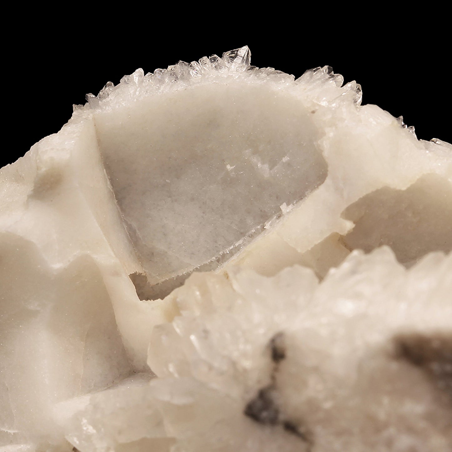 Quartz "casts" after Calcite on matrix